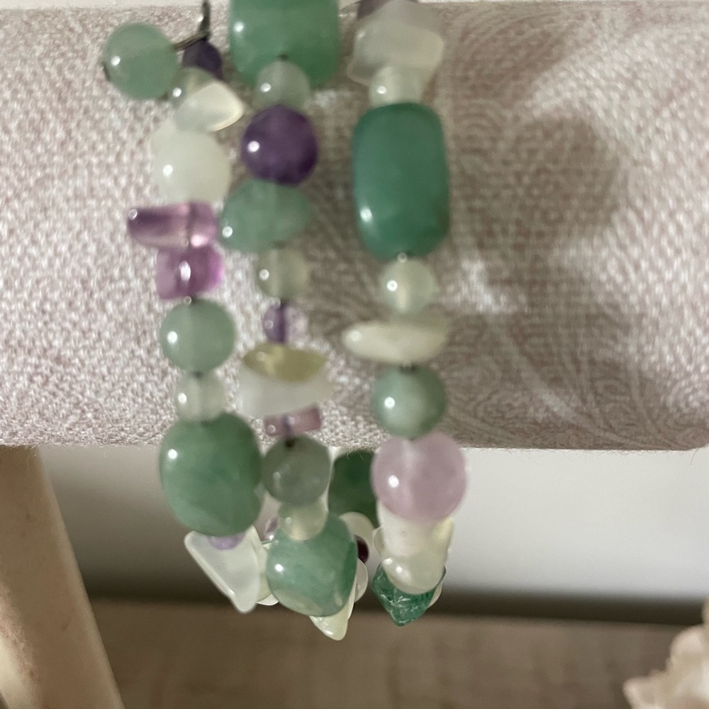 Park Lane Green and Purple Gemstone Bracelet- 1 piece wrap bracelet